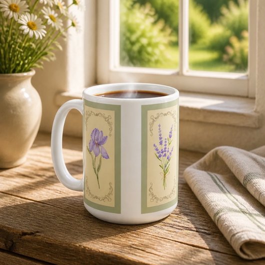 Cottagecore Gelbe Aquarell-Blumen Kaffeetasse