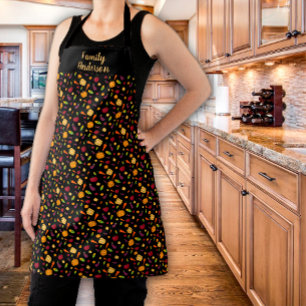 Cottagecore Gemüse Name Schwarz Schürze