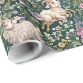 Cottagecore Glücksstein Steinbock Geschenkpapier (Rolleneckpunkt)