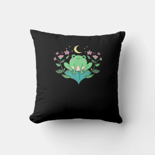Cottagecore Goblincore Mondblumen Wald Frosch Mu Kissen