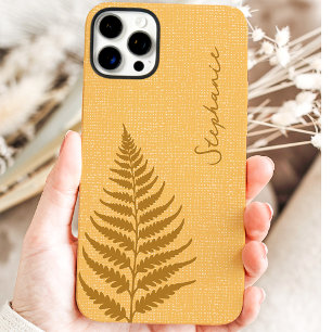 Cottagecore Gold Wald Farn Benutzerdefinierter Nam iPhone 16 Pro Max Hülle