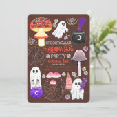 Cottagecore Halloween Ghouls Dark Einladung (Stehend Vorderseite)