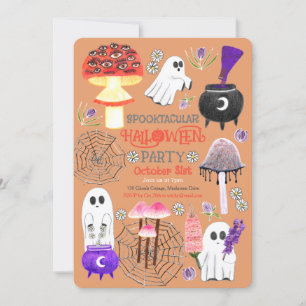 Cottagecore Halloween Ghouls Einladung