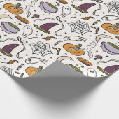 Cottagecore Halloween Illustrations Muster Geschenkpapier (Ecke)