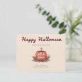 Cottagecore Halloween-Kürbis Postkarte (Stehend Vorderseite)