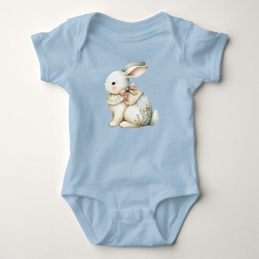 Cottagecore-Hasen-Charm Baby Strampler (Vorderseite)