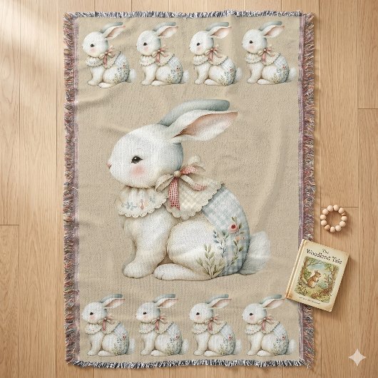 Cottagecore-Hasen-Charm-Babydecke Decke