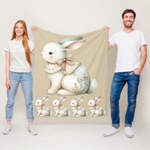 Cottagecore-Hasen-Charm-Babydecke Fleecedecke