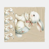 Cottagecore-Hasen-Charm-Babydecke Fleecedecke (Vorderseite (Horizontal))