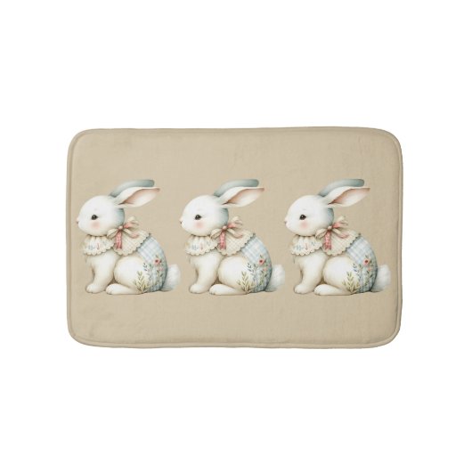Cottagecore-Hasen-Charm Badematte (Vorderseite)