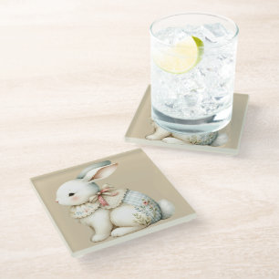 Cottagecore-Hasen-Charm Glasuntersetzer