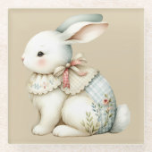 Cottagecore-Hasen-Charm Glasuntersetzer (Vorderseite)