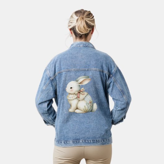 Cottagecore-Hasen-Charm Jeansjacke (Modell)