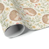Cottagecore Hedgehog  Geschenkpapier (Rolleneckpunkt)