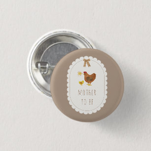 Cottagecore-Henne-Küken-Baby-Party für werdende Mü Button