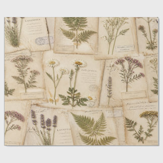 Cottagecore Herbarium Wrap Geschenkpapier