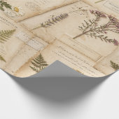 Cottagecore Herbarium Wrap Geschenkpapier (Ecke)