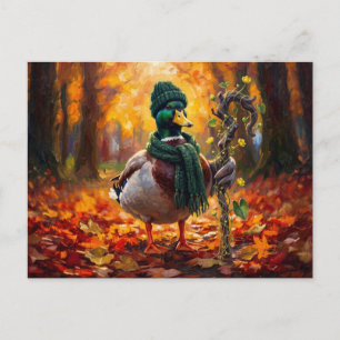 Cottagecore-Herbstenten-Kunstlandschaft Postkarte