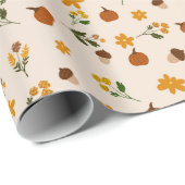 Cottagecore Herbstmuster Geschenkpapier (Rolleneckpunkt)