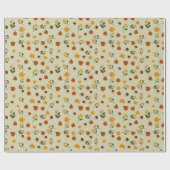 Cottagecore Herbstmuster Geschenkpapier (Flach)