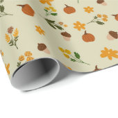 Cottagecore Herbstmuster Geschenkpapier (Rolleneckpunkt)