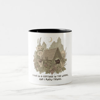 Cottagecore Hexenbecher | Waldhexen-Kaffeetasse | Zweifarbige Tasse