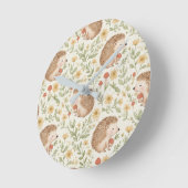 Cottagecore-Igel Runde Wanduhr (Winkel)