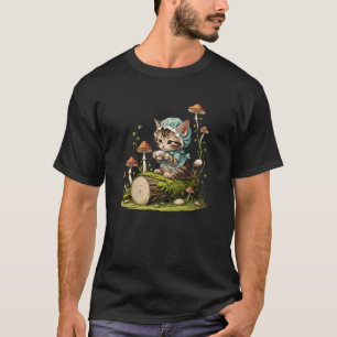 Cottagecore-Kätzchen beim Teetrinken Fantasy Magis T-Shirt