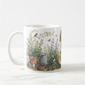 Cottagecore-Kätzchen-Lavendel-Gartenkunst Kaffeetasse (Links)