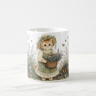 Cottagecore Kitten Lavender Garden Art Kaffeetasse