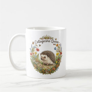 Cottagecore-Königin Süßer Igel Blumenkranz Kaffeetasse