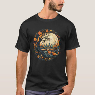 Cottagecore Kürbisse Blätter Bäume Herbst Frauen G T-Shirt