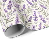 Cottagecore Lavendelzweig Botanik Geschenkpapier (Rolleneckpunkt)