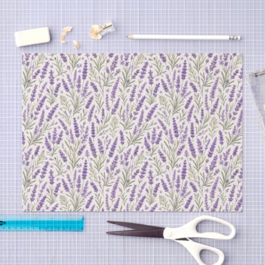 Cottagecore Lavendelzweig Botanik Seidenpapier (Handwerk)