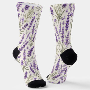 Cottagecore Lavendelzweig Botanik Socken