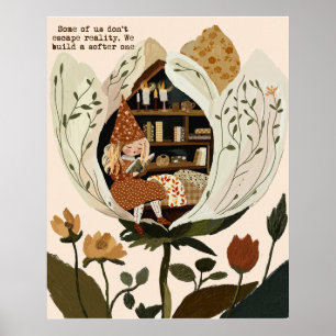 Cottagecore-Leseecke-Wandkunst Poster