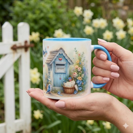 Cottagecore Liebesbriefe Blaue Postbox Tasse