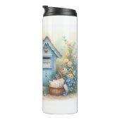 Cottagecore Liebesbriefe Blaue Postbox Thermosbecher (Nach rechts gedreht)