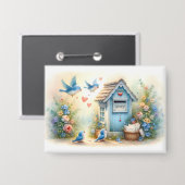 Cottagecore Liebesbriefe Blauepost Briefkasten Button (Vorderseite/Rückseite)