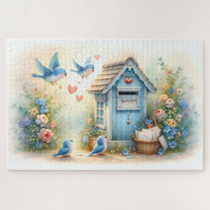 Cottagecore-Liebesbriefe Blauepostkasten Puzzle