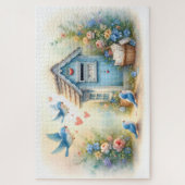 Cottagecore-Liebesbriefe Blauepostkasten Puzzle (Vertikal)