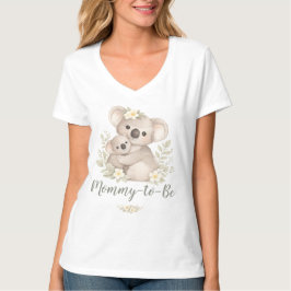 Cottagecore Mommy-to-Be Koala Snuggle Baby Shower T-Shirt