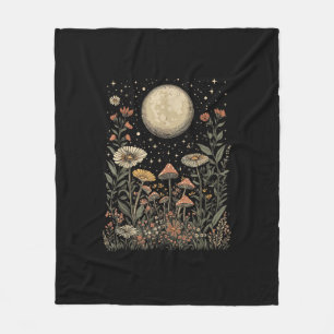 Cottagecore Mond Pilz Mondphase Goblincore Fleecedecke