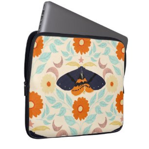 Cottagecore-Mottenmuster-Kunst Retro-Blumendesig Laptopschutzhülle