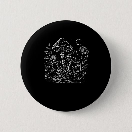 Cottagecore Mushrooms Fungi Goblincore Aesthetic Button (Vorderseite)