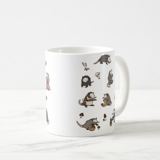 Cottagecore Opossums Kaffeetasse (VorderseiteRechts)