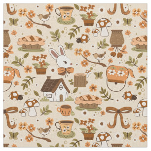 Cottagecore-Osterhase-Kaninchen-Beige Stoff