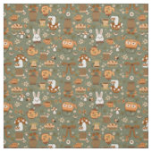 cottagecore Osterhase Kaninchen grün Stoff (Muster)
