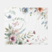Cottagecore Pastell Blumenmuster Fleecedecke (Vorderseite (Horizontal))