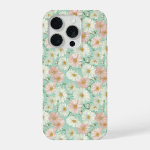 Cottagecore Pastell Gänseblümchen Minze Blumenmust iPhone 15 Pro Hülle